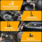 Portable Car Vacuum Cordless Mini Handheld Vacuums Cleaner Rechargeable with LCD Display and Multi-Nozzles, High Power Hand held Cleaners for Car, Home, Office, Sofa, Pet Hair,Keyboard