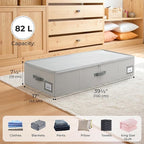 GRANNY SAYS 2 Pack Large Under Bed Storage, Underbed Organizer with Zipper Lid for Bedroom, Grey Clothing Storage Bins for Blankets, Clothes, Shoes