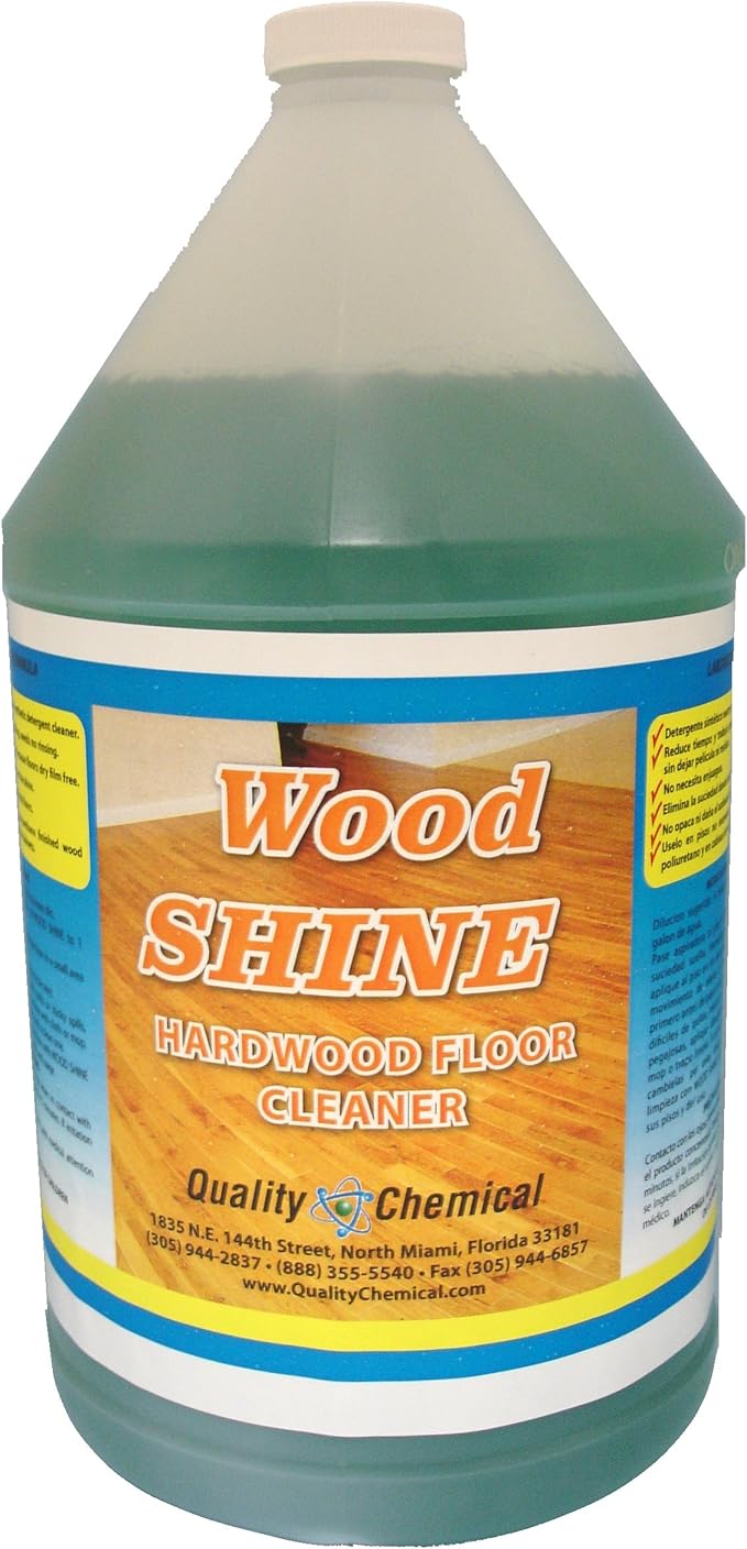 Quality Chemical Wood Shine - neutral floor cleaner concentrate designed especially for sealed wood & laminate floors.-1 gallon (128 oz.)