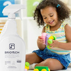 BRIOTECH Sanitizer Disinfectant Hypochlorous Spray, Kills 99.99% of Viruses & Bacteria, Eliminates Odor, Gentle for Nurseries & Play Rooms, Rinse Free Surface Sanitizer, 32 fl oz (Pack of 2)