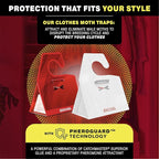 Catchmaster Clothing Moth Traps with Premium Extra Strength Odorless Pheromone Technology – Red, XL, Extra-Strength Glue – Traps & Targets Casemaking and Webbing Moths - 6-Pack