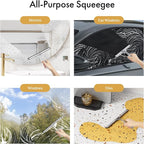 AmazerBath Shower Squeegee for Glass Doors, All-Purpose Squeegee with Suction Hook & Adhesive Hook, Clear Squeegee for Shower Glass, Windows, Mirrors, Tiles and Car Windows - 10 Inches, Clear