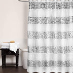 Zahari Home Sinatra Bathroom Shower Curtain Set - 13pc Classic White Shower Curtain & Hooks - Unique Design