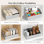 Large Closet Organizers and Storage Bins - 8 Pack Trapezoid Storage Baskets for Shelves, Foldable Fabric Baskets with Handles Ideal for Closet, Basket, Wardrobe and Shelf Storage, Light Grey