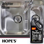 HOPE'S Perfect Sink Cleaner and Polish, Restorative, Water-Repellant, Removes Stains, Ideal for Brushed Stainless Steel, Cast Iron, Porcelain, Corian, Composite, Acrylic, Value Size