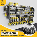 49" W Large Power Tool Organizer Wall Mount, 4 Layer Heavy Duty Metal Tool Storage Rack with 12 Drills Holder, Utility Racks for Garage Workshop, Ideal Garage Organization Gifts for Men