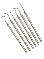 Premium Set of 12 Stainless Steel Precision Micro Probe Set Combo-Straight, Single, Short Double, Long Double, Triple and Hook Tips -Pick Tool Set 5.5"(14CM) (Set of 6 Each)