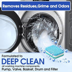 Washing Machine Cleaner Tablets - Deep-Cleaning Descaler for Front Load and Top Load Washers, Including HE, 30 Pack (15 Month Supply)