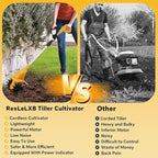 Cordless Tiller Cultivator Compatible with Dewalt 20V Max Li-ion Battery, 500W Brushless Rototiller for Gardening/Lawn, w/330 RPM, 4x12 Tines, 7.87" Tilling Width, 6.3" Depth(NO Battery)