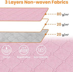 Fab totes 24 Gallons Clothes Storage, Foldable Thick Fabric Blanket Storage Bags, Containers for Organizing Bedroom, Closet, Clothing, Comforter, Organization with Handle (10 Pack,Pink)