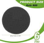 Power Scrub Pads, Scrubbing Pads 800 Grits Scouring Discs - Fitting for (Home Kitchen Cleaning - Drill Attachment - Scrubber Replacement) 6 Pcs & 5 Inch & Dark Gray
