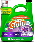 Gain Liquid Laundry Detergent, Moonlight Breeze Scent, 154 fl oz, 107 loads, Freshness + Odor Fighting, High efficiency washing machine iquid cleaning soap
