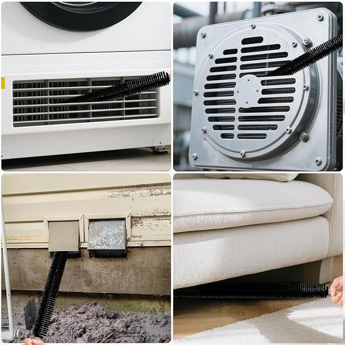 Dryer Vent Cleaner Kit, 2 Pack Dryer Lint Brush, 30 Inch Long Flexible Lint Remover, Refrigerator Coil Cleaning Brush, Home Essentials (Long-Style)