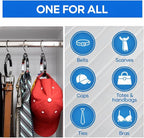 Rolly Hanger® Closet Space Saver – Premium Rotating Aluminum Organizer for Belts, Ties, Hats & Handbags – Heavy Duty 360° Swivel – Declutter & Maximize Storage (1 Pack)