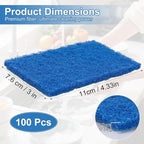 100 Pcs Scouring Pads,Heavy Duty Scour Pads,Dish Scrubber Scouring Pad,Reusable Non Scratch Household Scrub Pad for Dish Kitchen Scrubbers & Metal Grills,4.3 x 3 x 0.3 in (Multicolor)