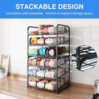 AIYAKA Can Rack Organizer, 3 Tier Stackable Can Storage Dispenser–12.2" D x 16.6" W x 14.5" H,for Food Storage, Kitchen or Pantry, Storage for 36 Cans, Black