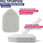 Replacement Scrubber Refill for Moku Home Extendable Tub Tile Shower Brush for Cleaning Non-Scratch (2X Scrubber Sponge Gray)