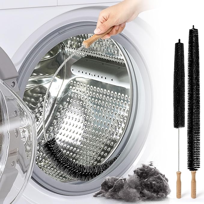 Dryer Vent Cleaner Kit, 2 Pack Dryer Lint Brush, 30 Inch Long Flexible Lint Remover, Refrigerator Coil Cleaning Brush, Home Essentials (Long-Style + Short-Style)