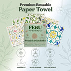 FEBU Swedish Dishcloths for Kitchen | 5 Pack Italian Summer Reusable Paper Towels Washable | Swedish Dish Towels | Non-Scratch Cellulose Sponge Cloths | No Odor, Biodegradable Cleaning Cloths
