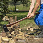 35.5" Splitting Axe, Wood Splitting Axe for Medium to Large Size Logs, 1065 High Carbon Steel Chopping Axe with Hickory Wood Handle and Leather Sheath for Chopping Firewood - Head 4.5 lbs