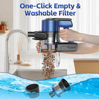 Cordless Vacuum Cleaner for Home, 45Kpa Lightweight Stick Vacuum with Powerful Suction, Rechargeable Battery Up to 50mins, Handheld Vacuum Cleaners for Carpets, Pet Hair, Hardwood Floors -Dark Blue