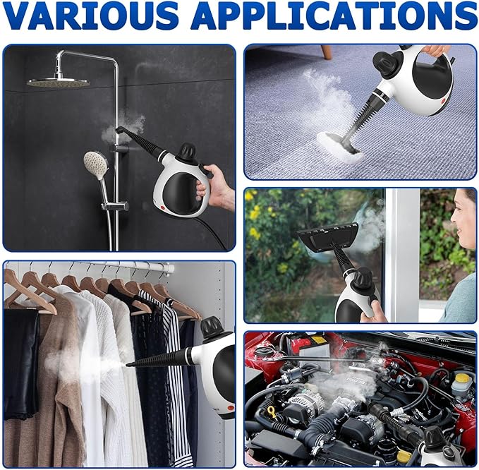 Handheld Steam Cleaner - High Pressure Steam Cleaner for Home, Multi-functional Cleaning Tools for Kitchen, Bathroom, Couch, Car. Portable Steamer Makes Housework Easier.