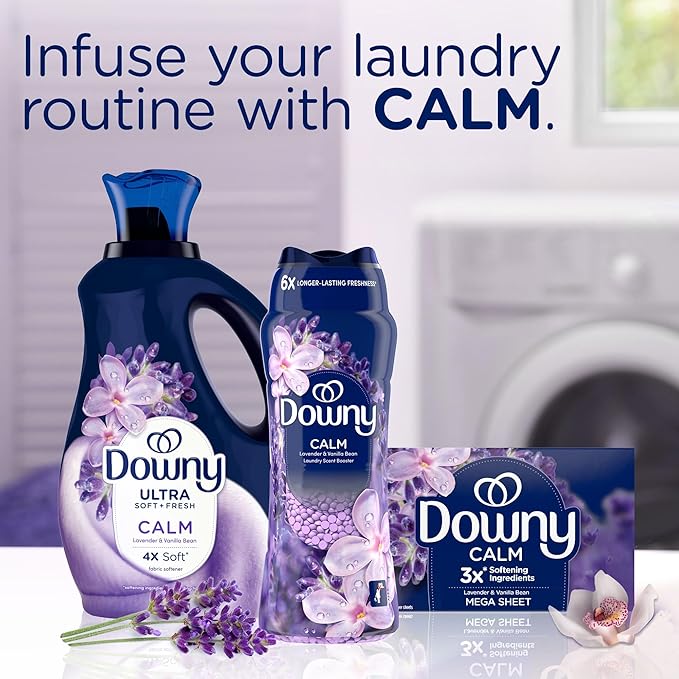Downy Infusions In-Wash Laundry Scent Booster Beads, CALM, Soothing Lavender and Vanilla Bean, 12.2 oz (Pack of 2)