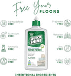 Quick Shine Multi Surface Floor Clean + Polish Mop Kit w/ 3 Reusable Pads & 1-16 oz. Floor Finish | Use Wet + Dry | Hardwood, Luxury Vinyl Plank, Laminate | Safer Choice pH Neutral Formula