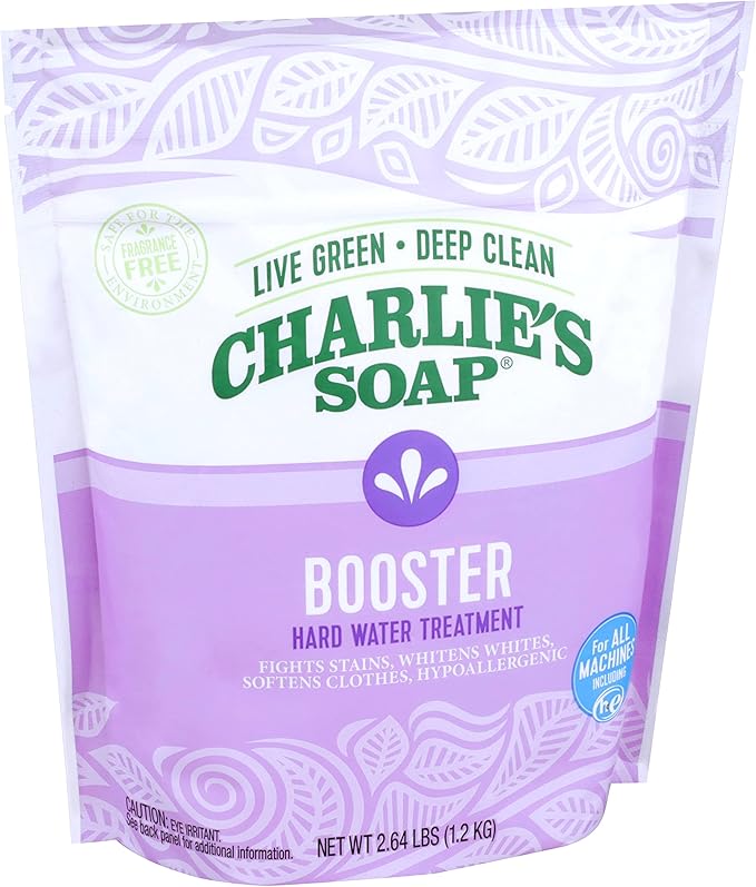 Charlie's Soap Booster & Hard Water Treatment 160 Loads (2.64 Lbs, 1 Pack) Natural Powdered Water Softener and Laundry Booster – Safe and Effective