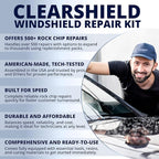 Clearshield Windshield Repair Kit - Window Rock Chip Repair Kit - Cracked Windshield Repair Kit - Auto Glass Repair Kit for 500+ Repairs