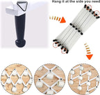 Dseap Accordian Wall Hanger: 16” High Wooden Wall Expandable Coat Rack, Hat Rack Holder, Accordion Hook for Baseball Caps, Coats, Mugs,17 Peg Hooks, White & Black