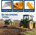 48 Inch Durable Pine Straw Rake Powder Coated Steel Landscape Rake Fits 2" Receiver for Lawn Tractors or ATV/UTV, Orange