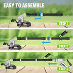 Weed Wacker Cordless 21V 12'' Electric Weed Eater Battery Powered String Trimmer, Auto Line Feed GrassTrimmer Battery and Fast Charger with for Yard, Garden (AD-ST-001)