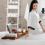Wooden Bathtub Tray for Luxury Bathroom, Expandable Premium Teak Bath Tray, Adjustable Bath Accessories for Tub, as Unique Housewarming, Holiday, Birthday Gifts
