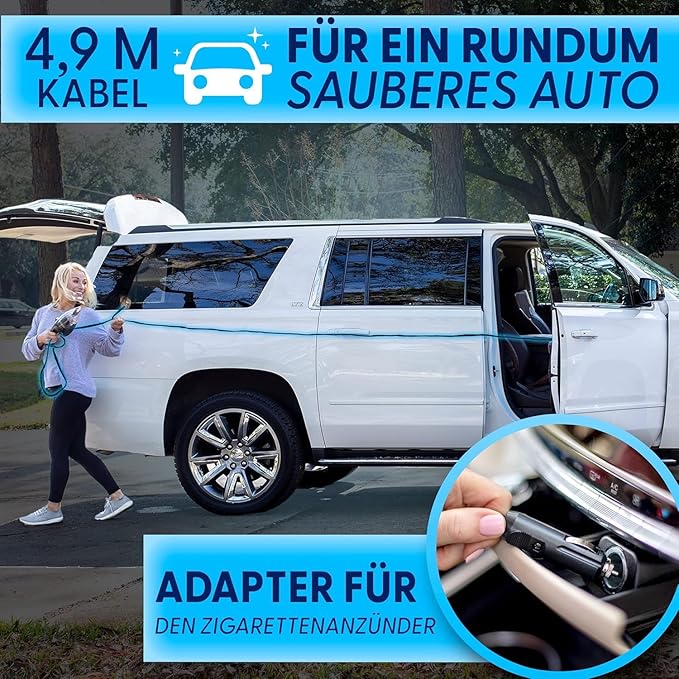 ThisWorx Car Vacuum Cleaner - Portable Handheld Mini Vacuum Cleaner W/ 16ft Cord, Bag, & Attachments - Small Vacuum for Car, RV, Boats, Travel