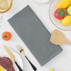 Homaxy 100% Cotton Waffle Weave Kitchen Dish Towels, Ultra Soft Absorbent Quick Drying Cleaning Towel, 13 x 28 Inches, 6-Pack, Grey