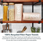 Reel Premium Recycled Paper Towels- 12 Rolls, 2-Ply Made From Tree-Free, 100% Recycled Paper - Eco-Friendly, Hypoallergenic and Zero Plastic Packaging
