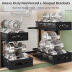 Under Sink Organizer, 2 Pack 2 Tier Pull out Cabinet Organizer Baskets with Mesh Sliding Drawers, Slide out Sink Storage Shelves for Home, Kitchen, Bathroom, Pantry, Office Organizers and Storag,Black