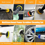 15Pcs Drill Brush Attachment Set, Drill Scrubber Brush Kit Include Soft Drill Wheel Brush, Scrub Pads, Sponge, Drill Cleaning Brush Attachment Set for Car, Bathroom, Tub, Tile, Floor, Grout, Boat