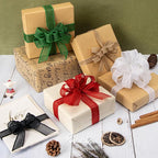 Ribbli White Burlap Wired Ribbon, 1” Inch x Continuous 20 Yard, White Wired Ribbon for Wreaths,Big Bows,Tree Decoration,Outdoor Decoration