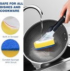 Sponge Brush Refills for OXO Dish Brush, 6 Pack Soap Dispensing Dish Refills, Scrub Replacement Head for Scrubber, Sponge Replacement Head Fits Soap Dispensing Handle