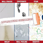 White Paint for Wall, 500g White Touch up Paint for Walls, Waterproof Whites Wall Paints, Quick-Drying Walls Repair Kit, Ready to Use Interior Paints, Covers Stains, Graffiti