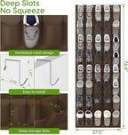 Unjumbly Over the Door Shoe Organizer with 40 Large Breathable Mesh Pockets, Space Saving Shoe Holder, Hanging Shoe Rack for Entryway Bedroom Closet Storage (Brown, 40 Pockets)
