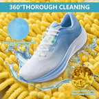 Shoe Washing Machine Bag - 2Pack Laundry Shoe Bag for Washer and Dryer, Reusable Shoe Cleaning Bag for All Shoe Sizes, 360° Deep Clean for Tennis Shoes, Sneakers, Includes 1 Brush (Yellow)