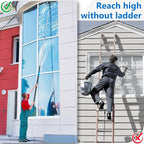 MAVRIZ 5-12 FT Window Washing Kit with Extension Pole, High Reach Window Cleaner Tool 2 in 1 Window Squeegee with Telescopic Pole for Indoor & Outdoor