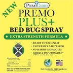 Premo Plus+ Bed Bug Spray Extra Strength – 128 oz – Fast Acting Bed Bug Treatment & Killer – Stain & Scent Free – Child & Pet Safe – Powerful New Stronger Formula – Natural with No Harmful Chemicals