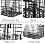 Stackable Wire Storage Baskets for Kitchen Closet Pantry, Hanging Closet Organizers Storage Shelves Organization, Wall Mount Metal Basket Bins, Clothing Vegetable & Fruit Organizer 5 pcs