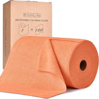 KitchLife Microfiber Cleaning Cloth Roll, 100 Pack - Tear-Away Microfiber Paper Towels, Lint-Free, Reusable, Washable for Kitchen, Car, Dishes, and Sensitive Surfaces (Coral)