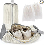 Shoe Washing Machine Bag for Washer & Dryer, Large Shoe Bag for Washing Machine Plush Fibers laundry Bag for Sneakers, Tennis Shoes and Gym shoes, White (2PCS)