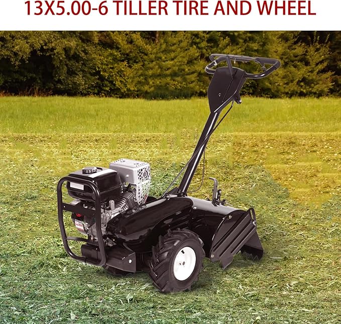 (2 Pack) 13x5.00-6" Tiller Tire and Wheel-Heavy Duty,3/4" Axle & 3-1/8" Centered Hub, Compatible with Craftsman, Troy-Bilt, Lawn Tractors & Tillers – Replacement for Garden, Farm, Landscaping